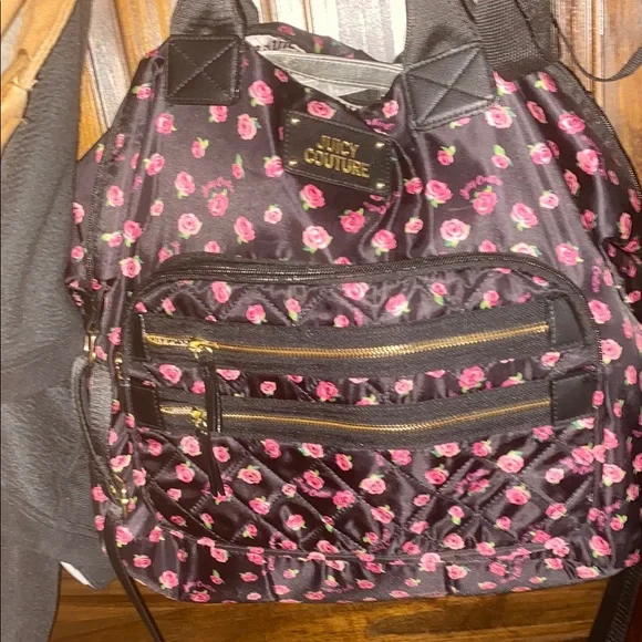 Juicy Couture | Bags | Juicy Couture Black And Pink Backpack  display picture 3